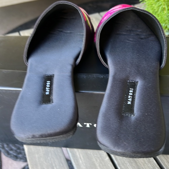 Natori Satin Embroidered Mule Slippers - Picture 7 of 11
